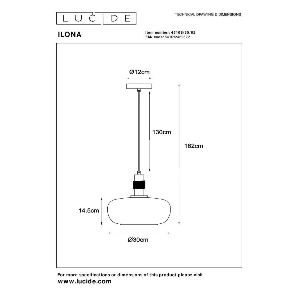 Lucide ILONA Hanglamp - Amber