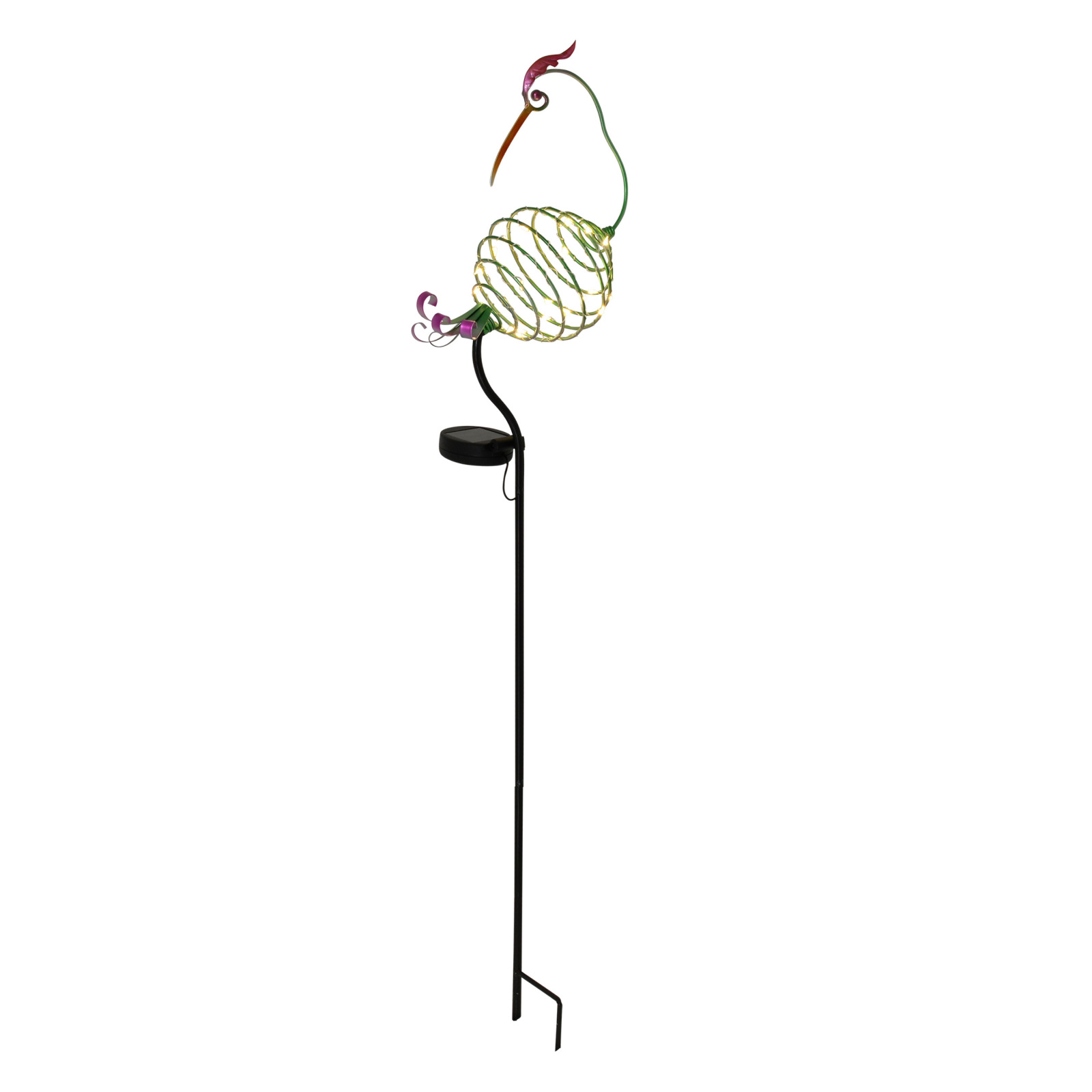 Deko-Solar-Erdspieß KRANICH - grün-bunt - 86 cm