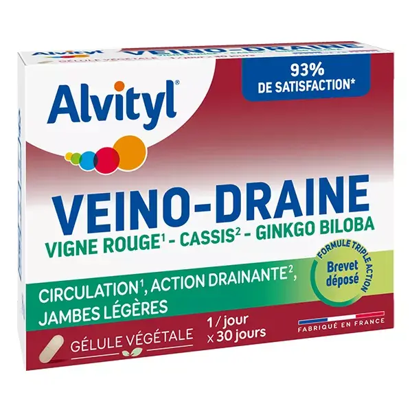 Alvityl Veino-Draine Circulação, pernas leves a partir dos 12 anos, 30 cápsulas