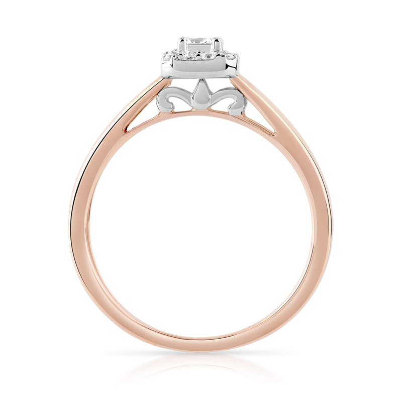 Bague 2 ors 750 carrée diamants