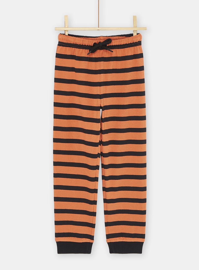 Pyjama beige et orange à motifs tigres garçon