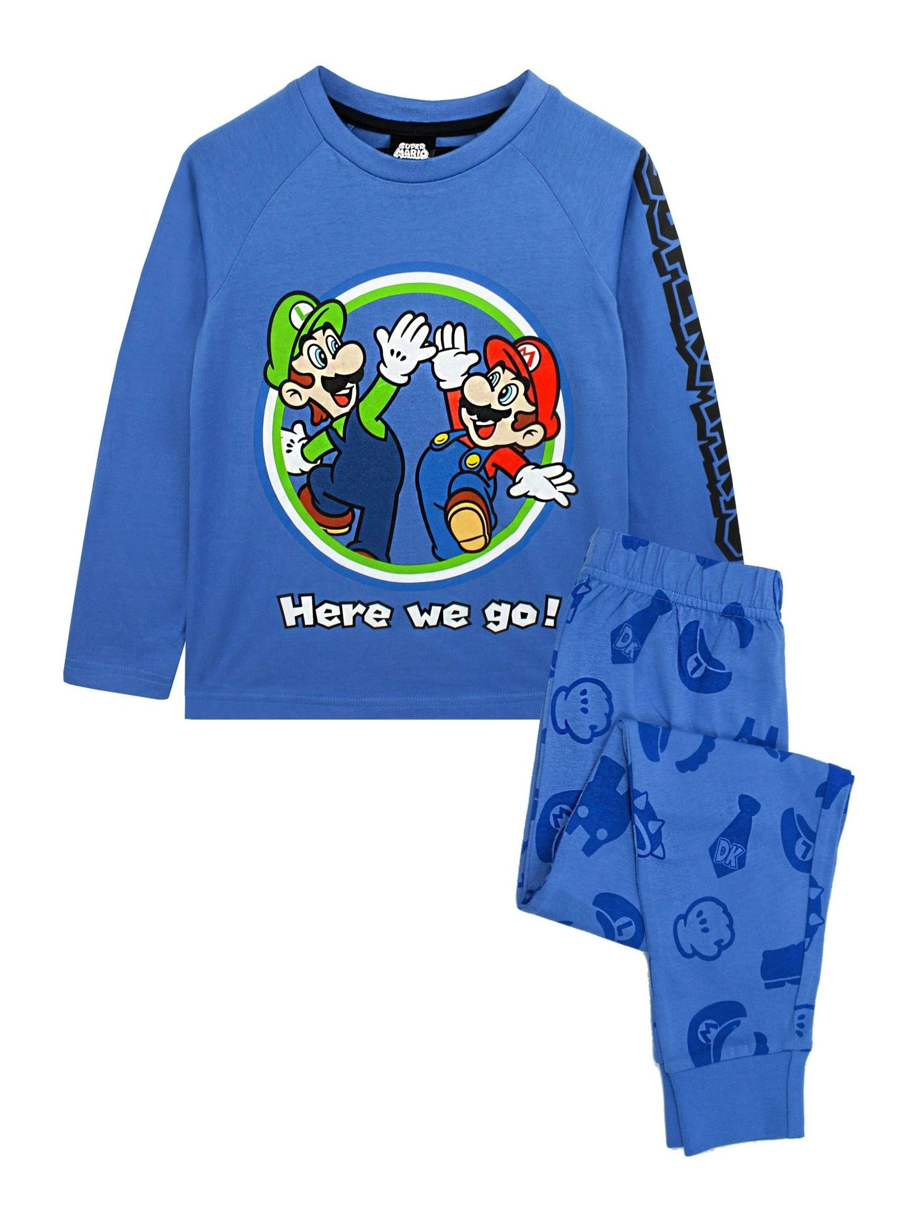 Blauw Super Mario - Vanilla Underground pyjama met lange pijpen