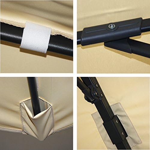 Mendler Gastronomie-Ampelschirm HWC-A96, 3,5x3,5m (Ø4,95m) Polyester Alu/Stahl 25kg