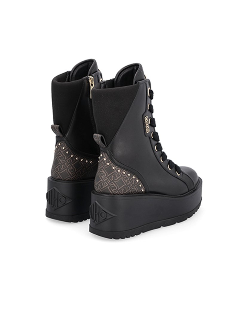 Black Ladies Platform Ankle Boots