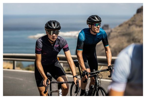 Maillot Manches Courtes Velo Rogelli Marble - Femme - Bleu/Rose