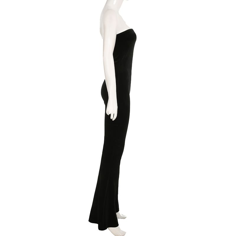 Cincine - Strapless effen uitlopende jumpsuit