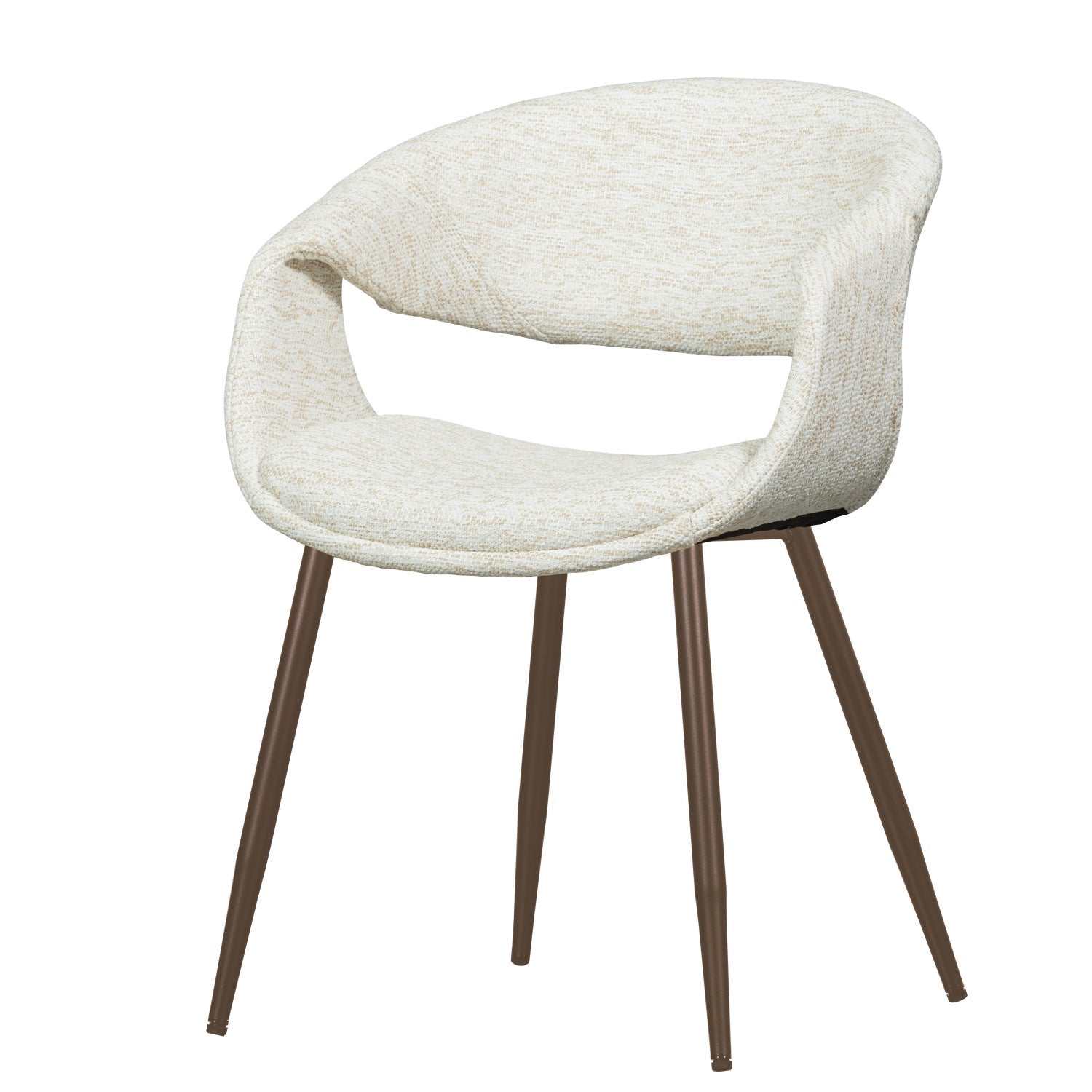 WOOOD Yossi Eetkamerstoelen Metalen Koper Poot - Naturel - Set van 6