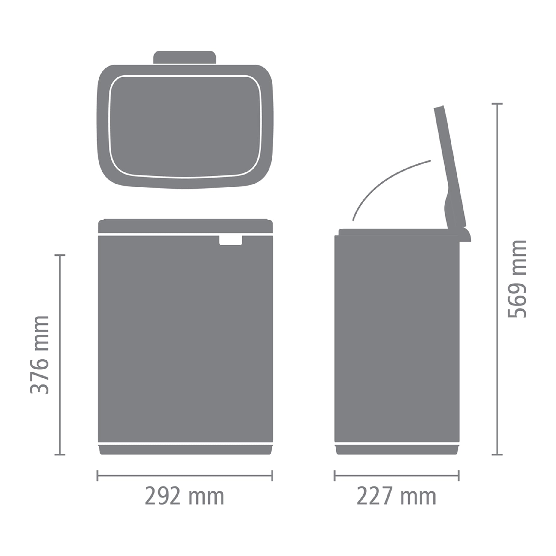 Brabantia Bo Afvalemmer 12 L - Matt Black
