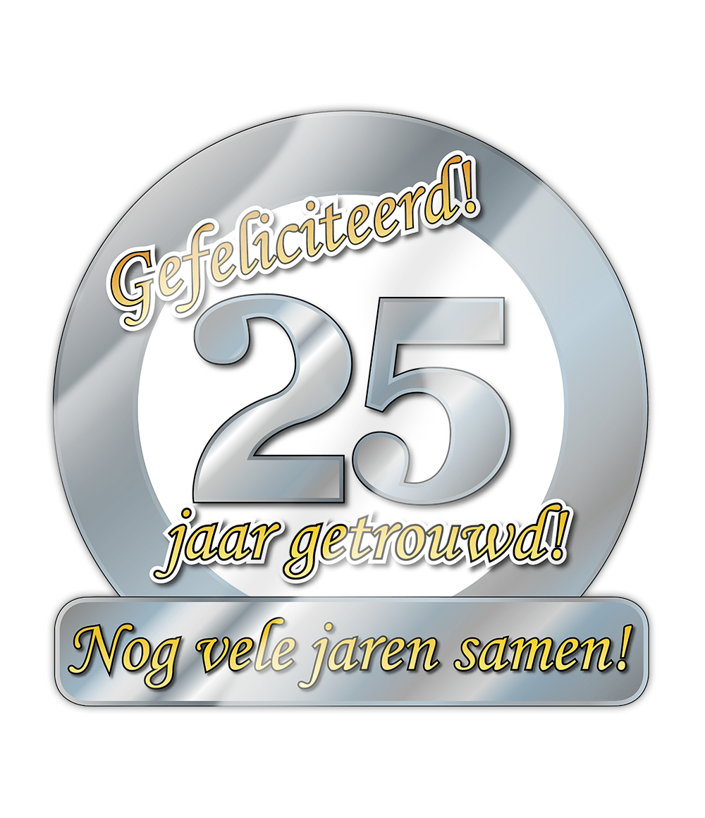 Deurbord 25 Jaar Getrouwd 50cm