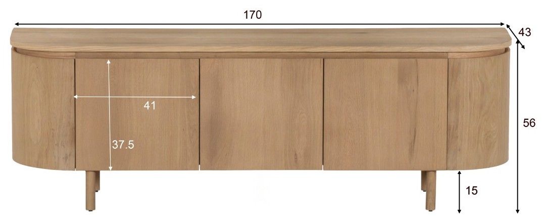 Tv-meubel Tobago B170 x D43 x H56 cm