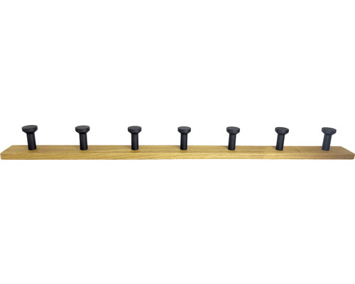 Kapstok met 7 haken, eikenhout, L x B x H 630/44/53 mm