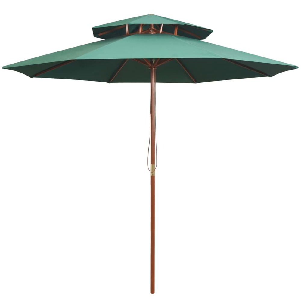 Parasol de terrasse 270 x 270 cm poteau en bois vert