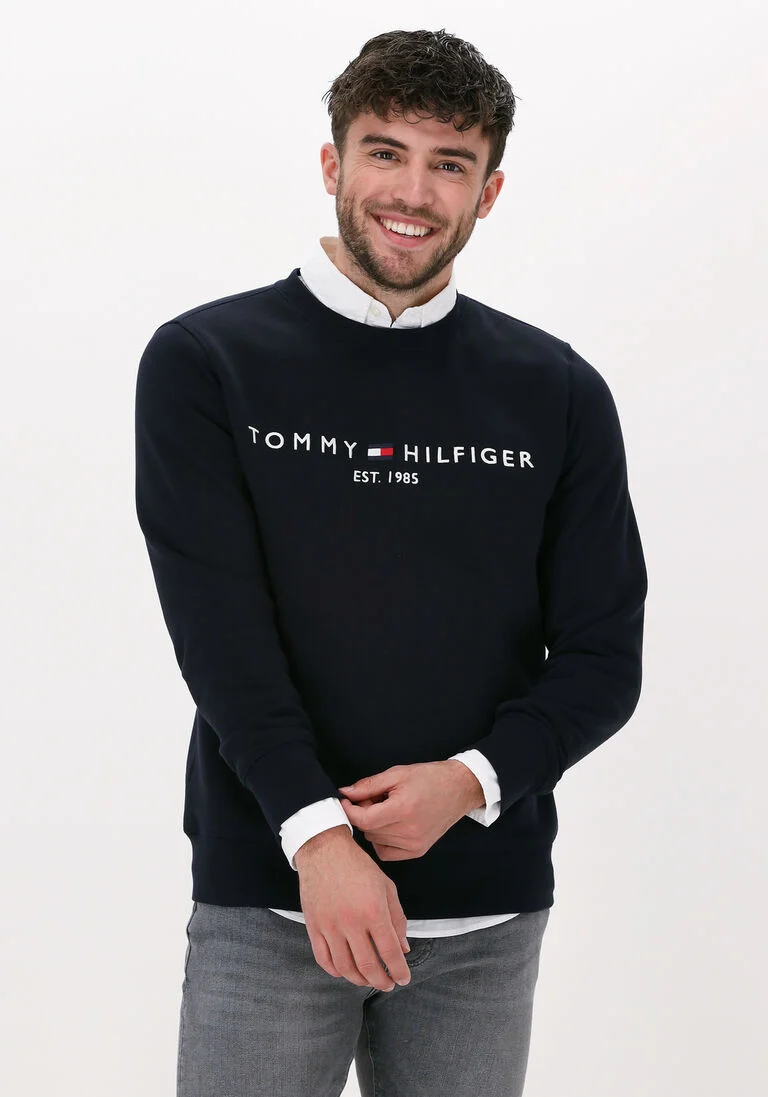 TOMMY HILFIGER blauwe tommy hilfiger sweater tommy logo sweatshirt