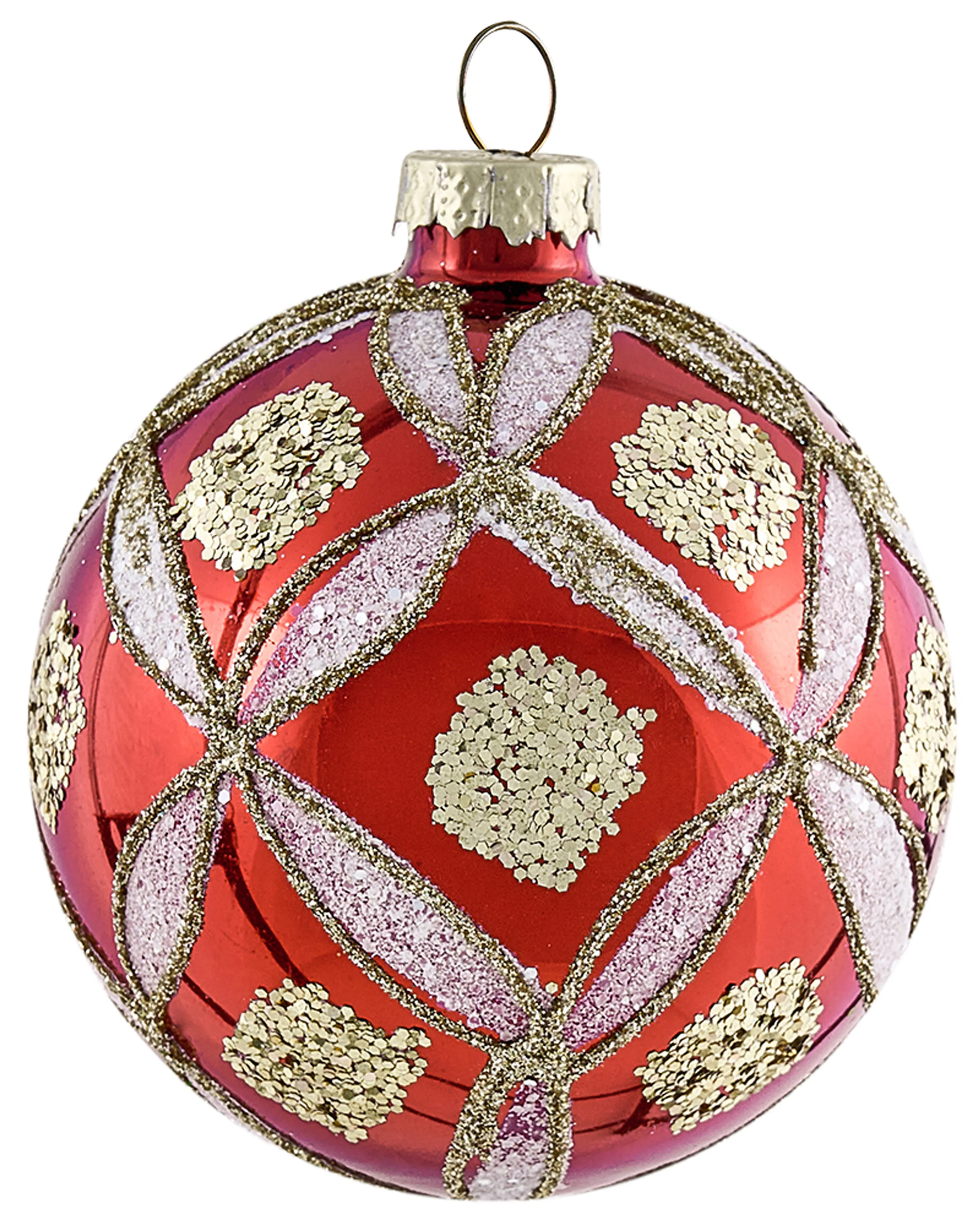 Set van 50 kerstballen SPARKLE Glas Rood/goud