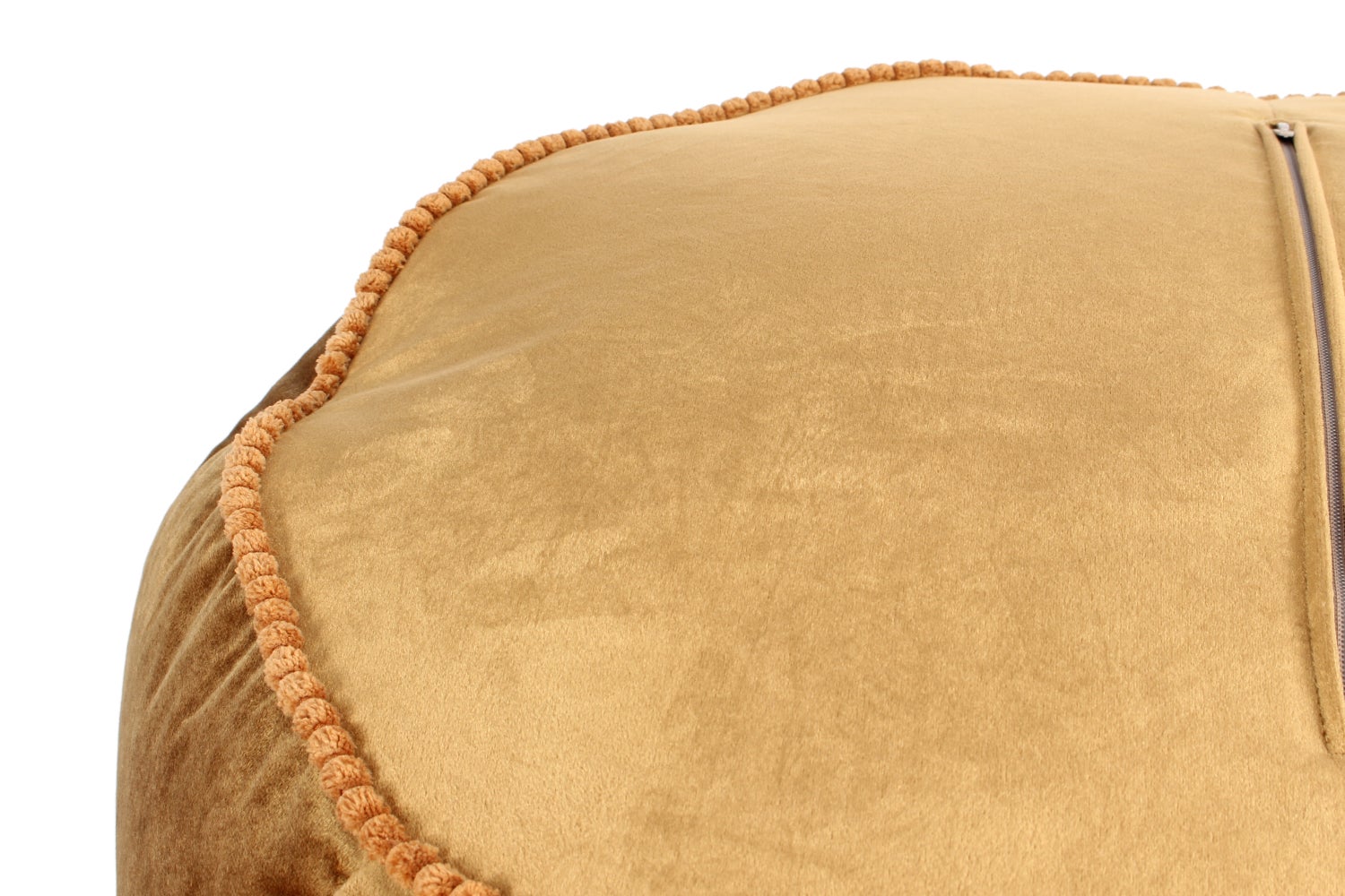 Poefkruk, fluweelzacht, oosters design, bruin, rond, Ø 65 cm
