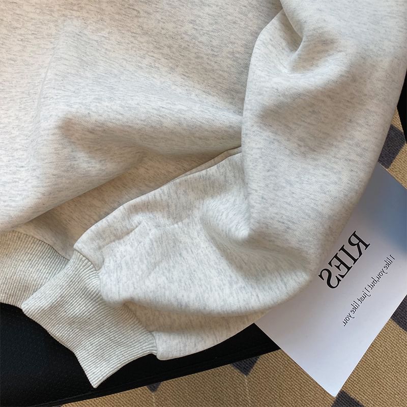 Cafamo - Hoodie met halve rits en letters