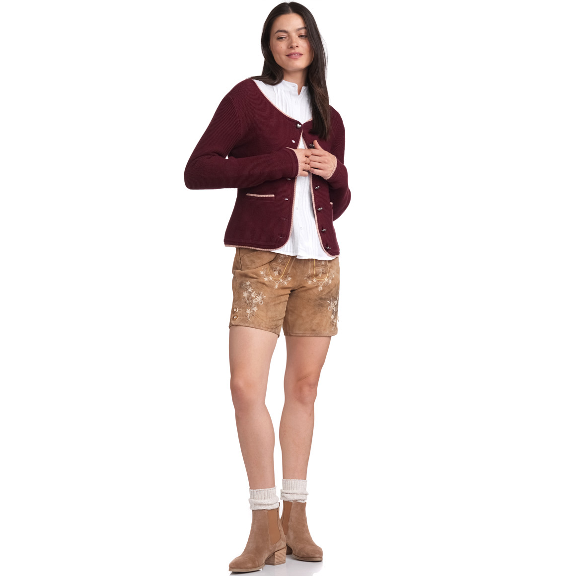 Gina Benotti Damen Janker mit Taschen dunkelrot