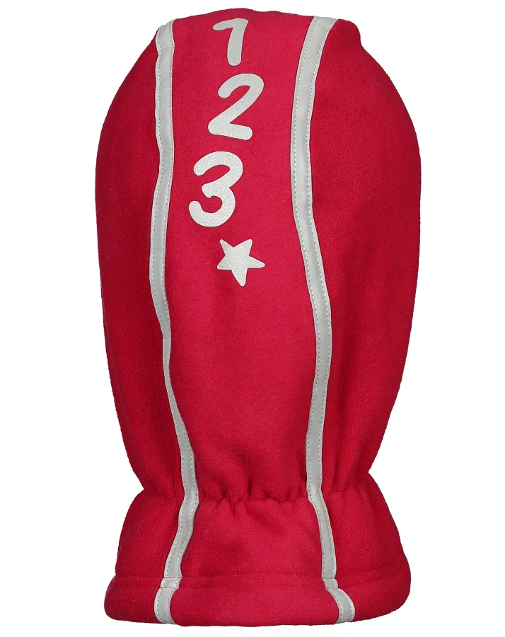 Fleece-Schlupfmütze 1 2 3 in dunkelpink