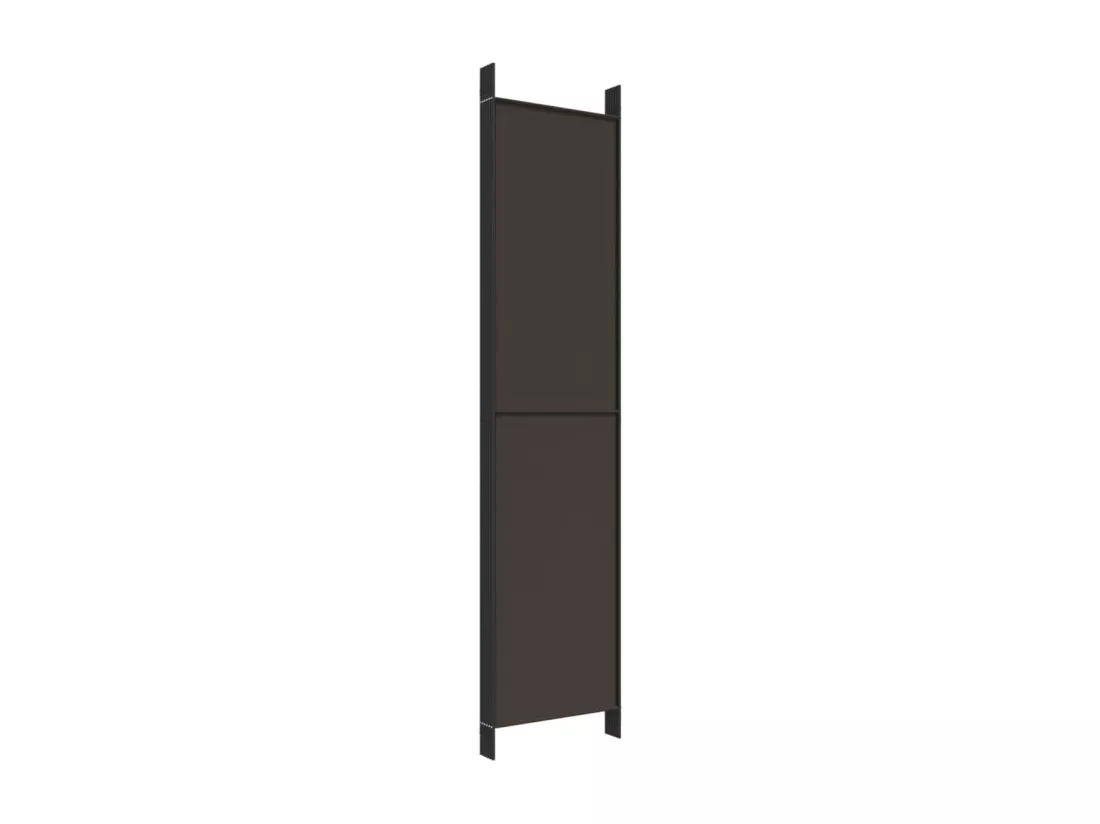 Cloison de séparation 6 panneaux Marron 300x220 cm Tissu