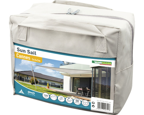 Parasol Cannes Driehoek Grijs 3x3x3 m