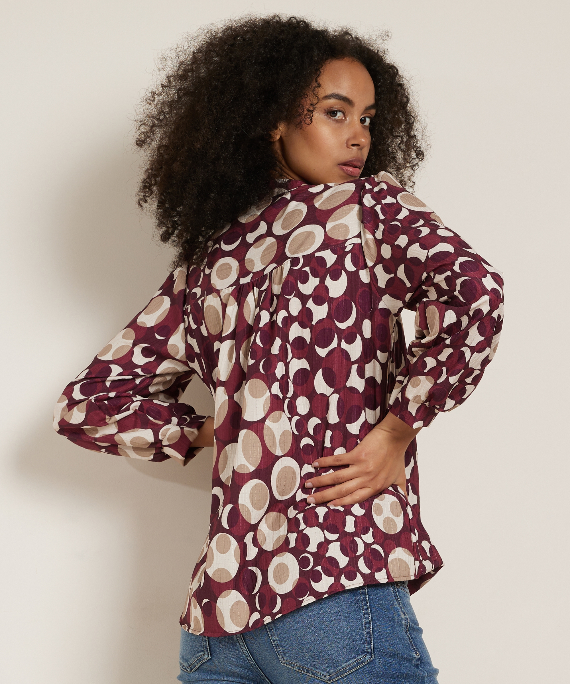 top met stippenprint