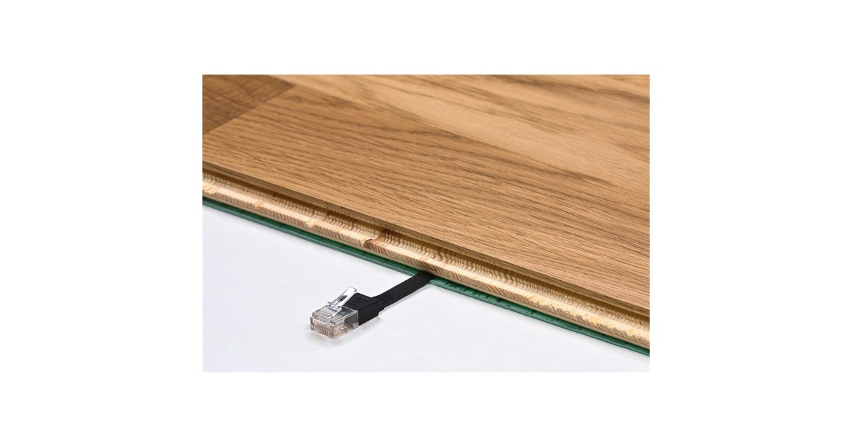 goobayCAT 6A U/UTP platte kabel  (Zwart, 20 meter)