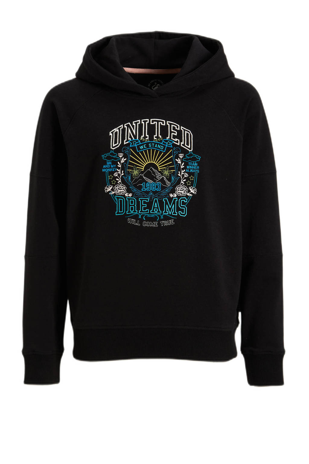 Me & My Monkey hoodie Nova met printopdruk zwart