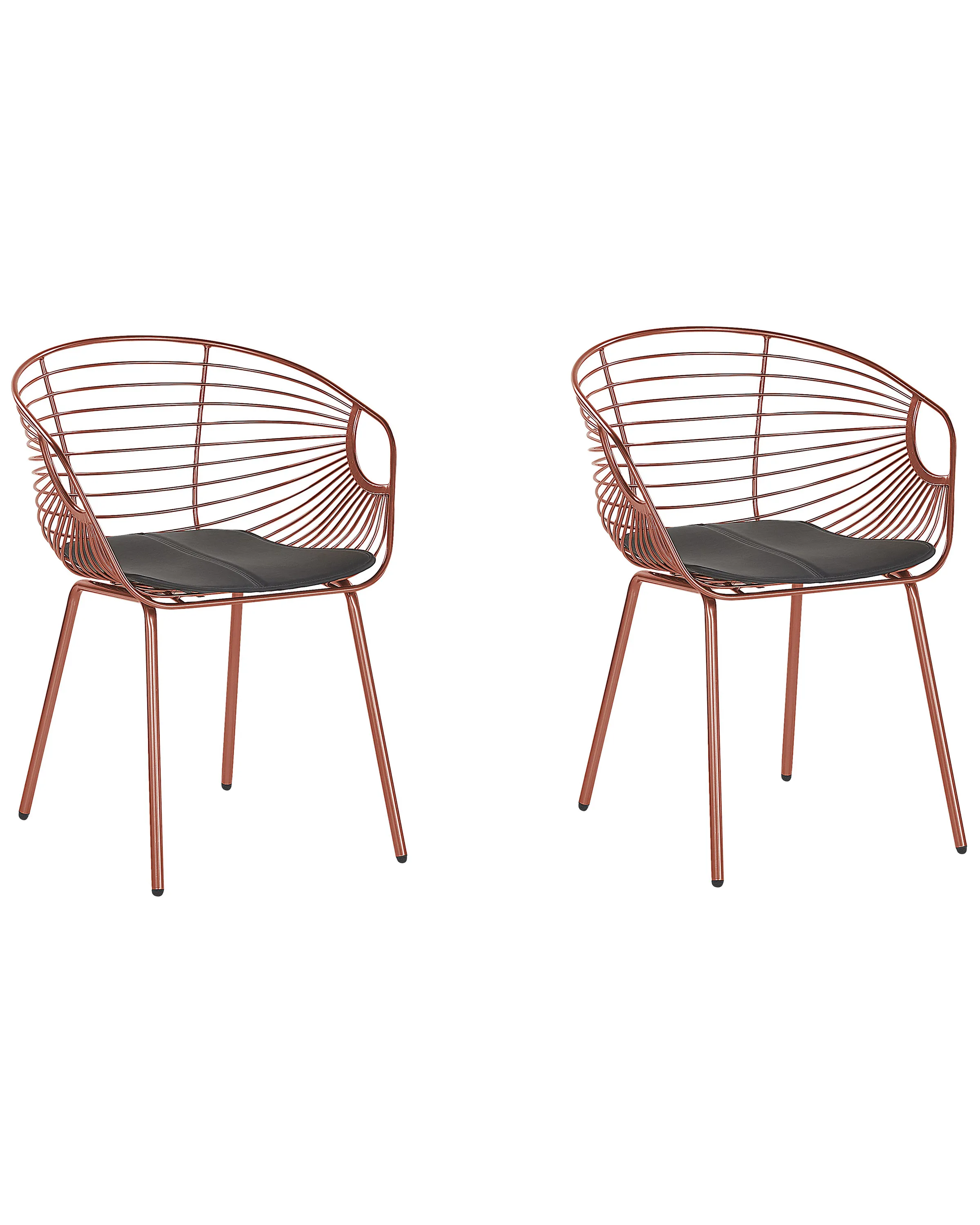 Set van 2 eetkamerstoelen HOBACK Metaal Koper