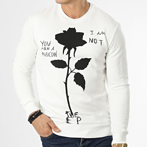 Sweat Crewneck LL111 Blanc Floral