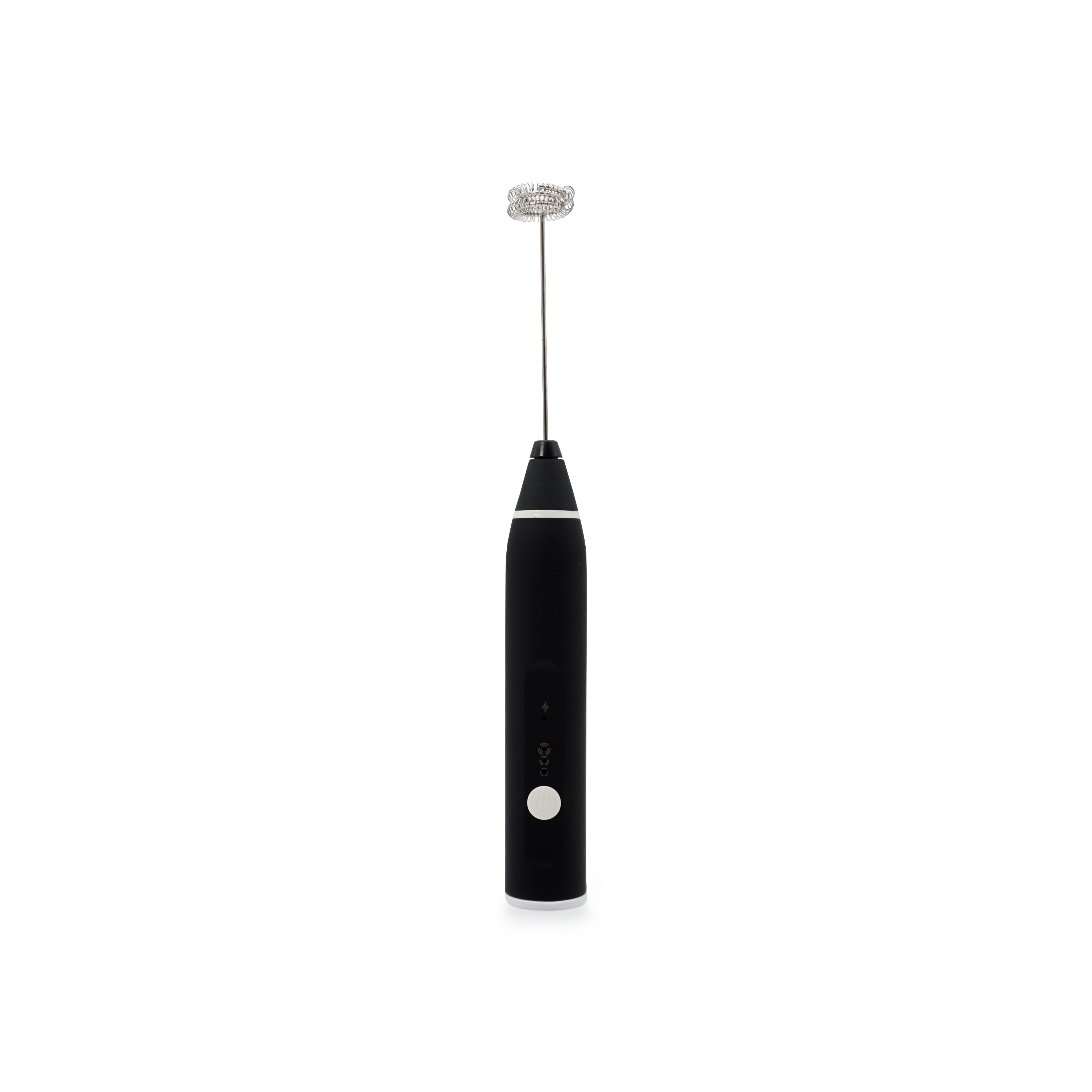 (3-tlg. Set) USB Milch Aufschäumer Aufladbar 3-Gang Handmixer für Kaffee / Milch / Eier - Schwarz