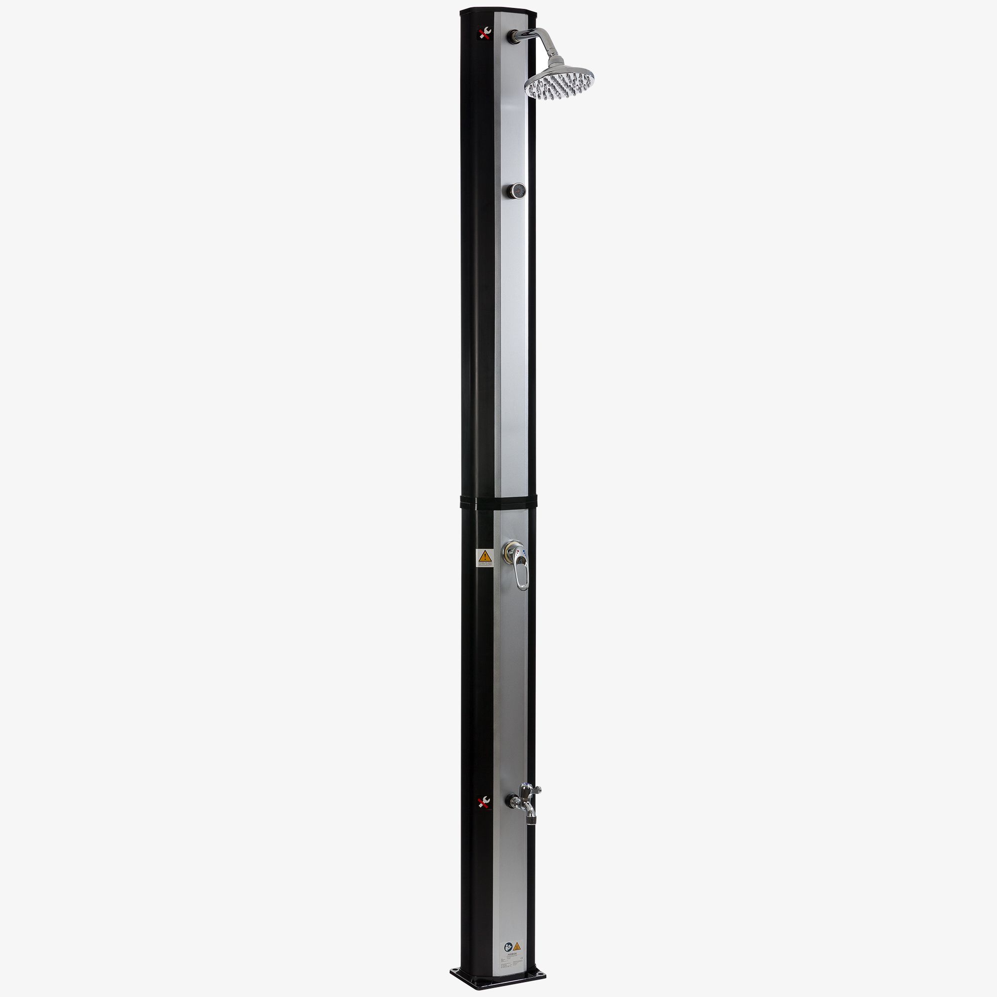 Solardusche 35L silber/schwarz mit Thermometer