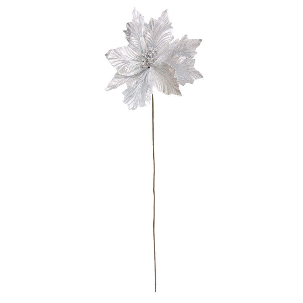 Bahne Interior  Gren med flosset blade, sølvfarvet - H50 cm