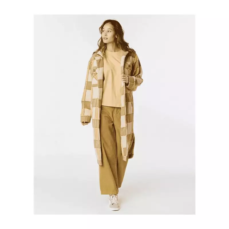 Veste femme RIPCURL Long Line Check Jacket Khaki