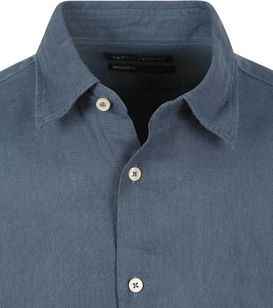 Marc O'Polo Overhemd Linnen Donkerblauw M23742842318-870 kopen