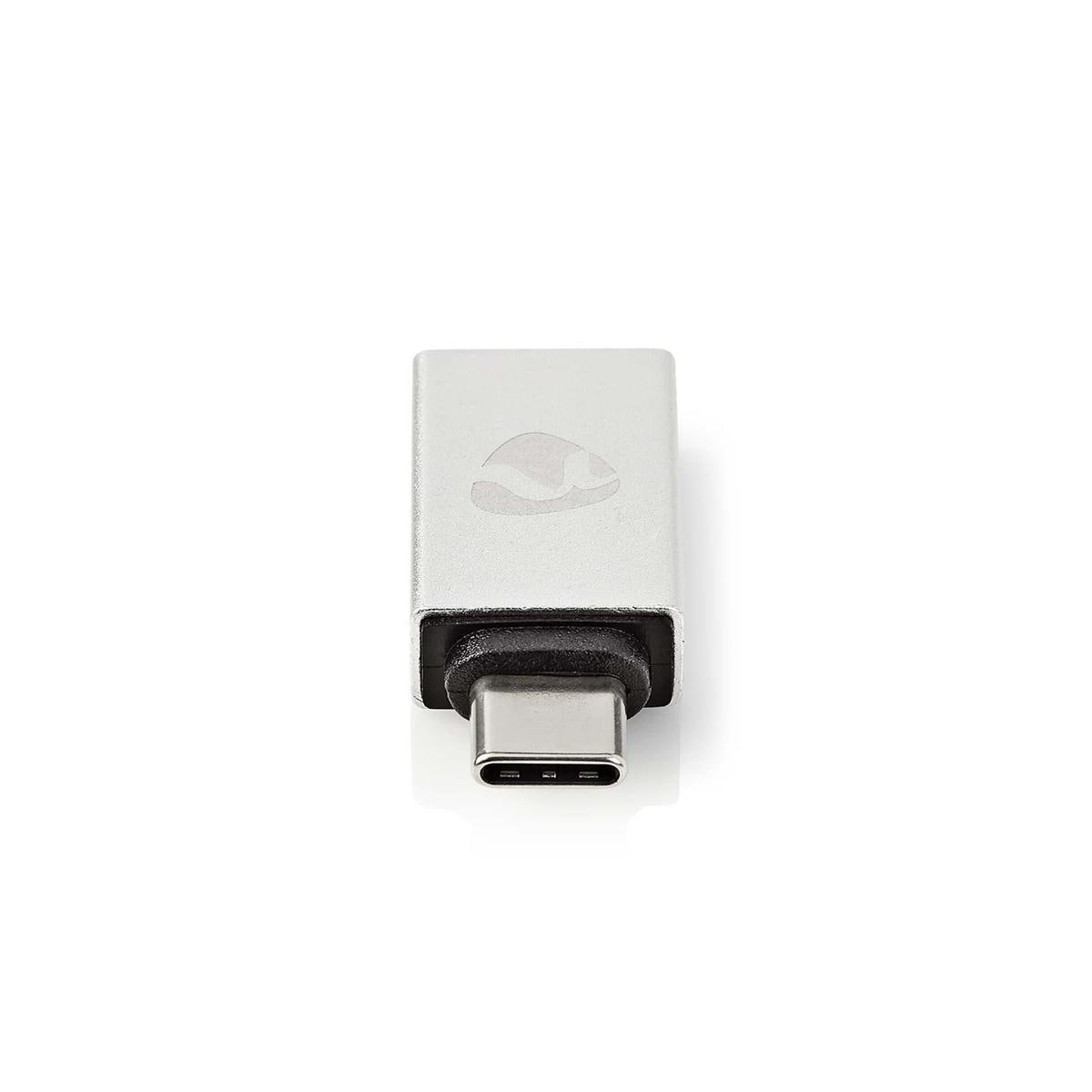 Nedis USB-C™ Adapter | USB 3.2 Gen 1 | USB-C™ Hann | USB-A Hun | 5 Gbps | Rund | Nikkel belagt | Sølv | Deksel Vindusboks