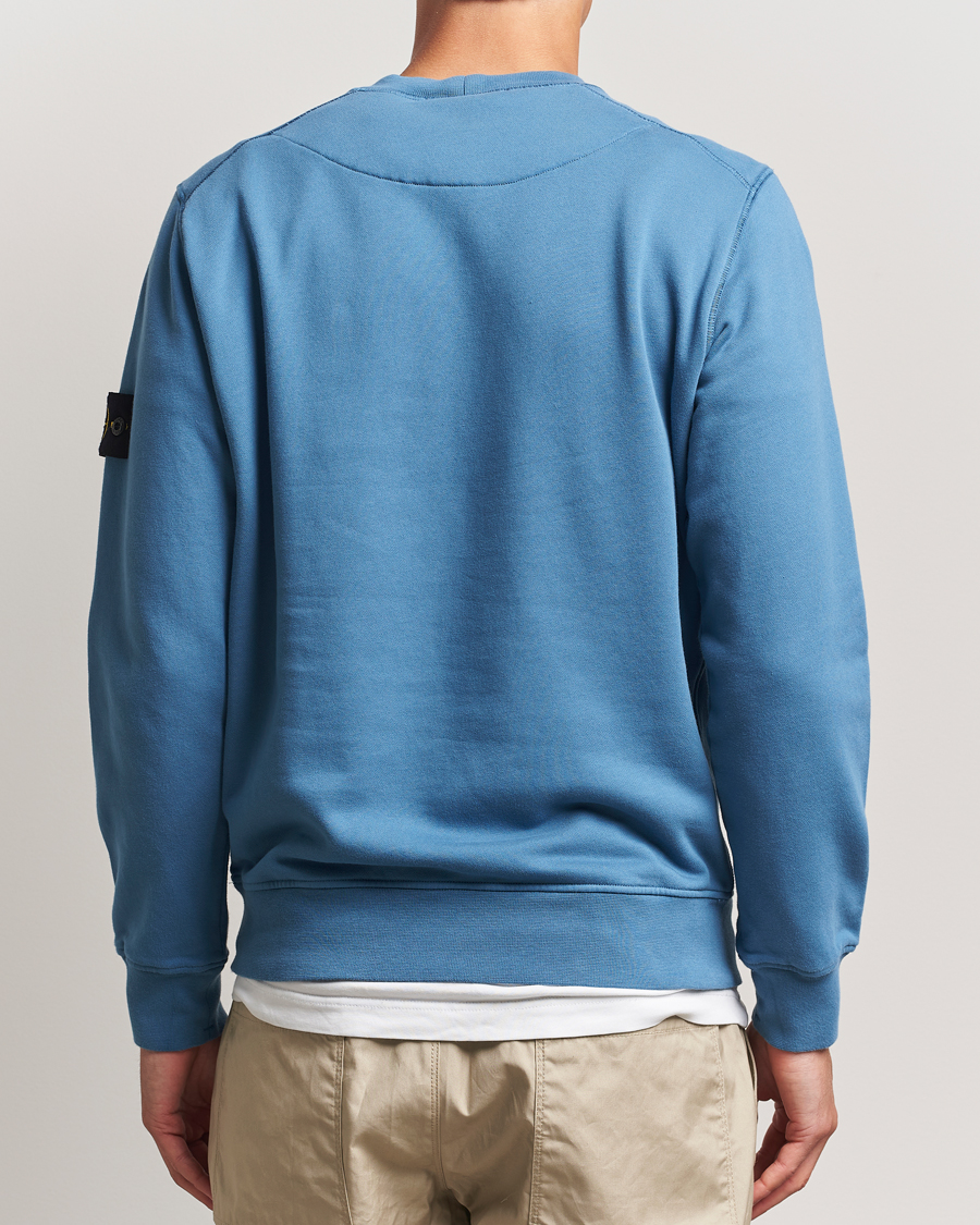 Stone Island Garment Dyed Fleece Sweatshirt Blue Acciaio