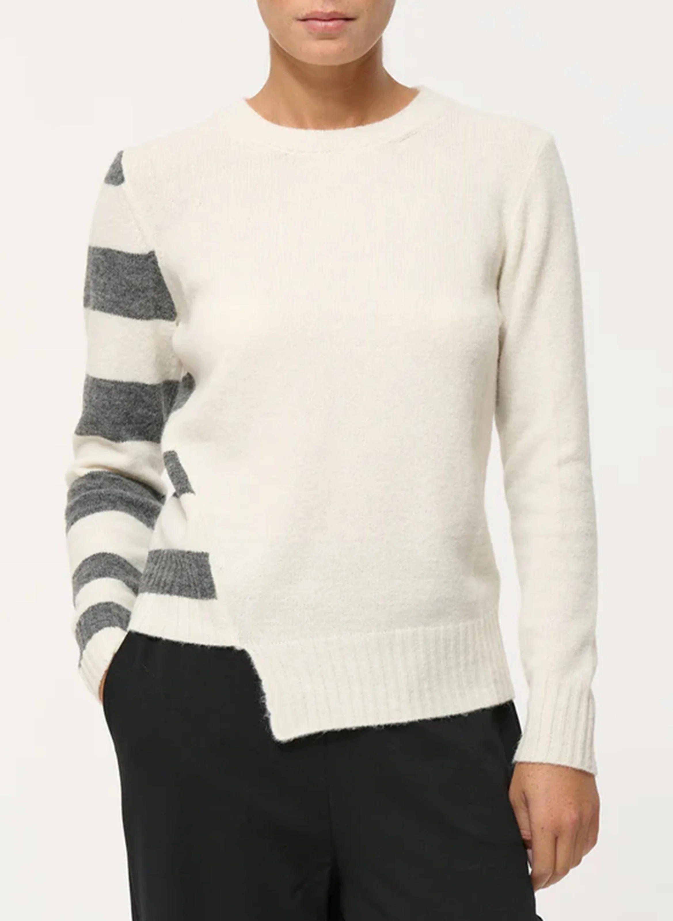 Pull droit à col rond | Blanc