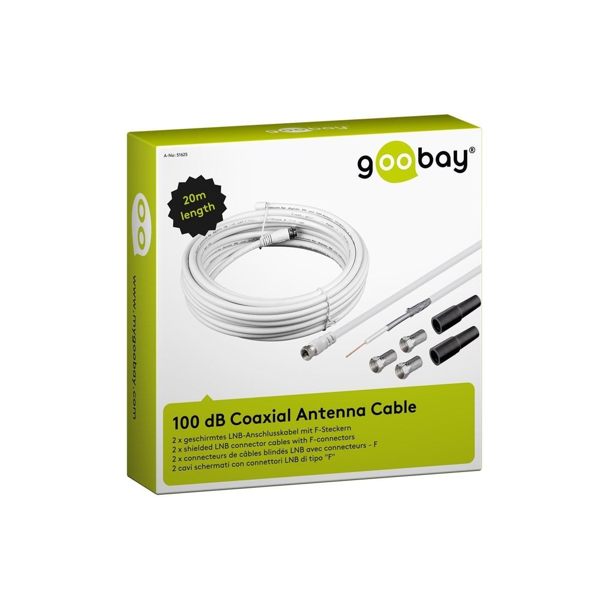 Goobay 100 dB koaksialantennekabelsett