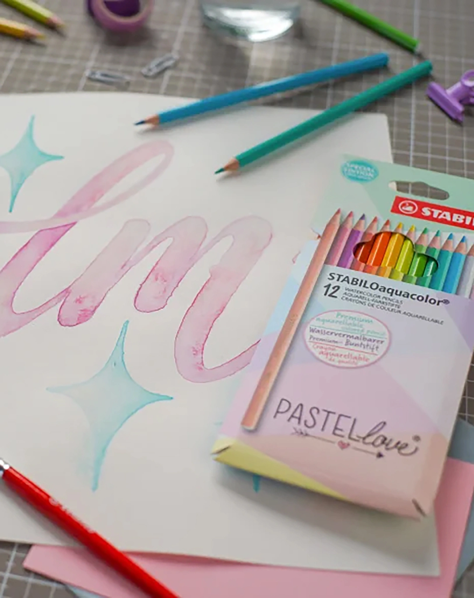 Aquarell-Buntstift STABILO® aquacolor Pastellove Set 12er-Pack