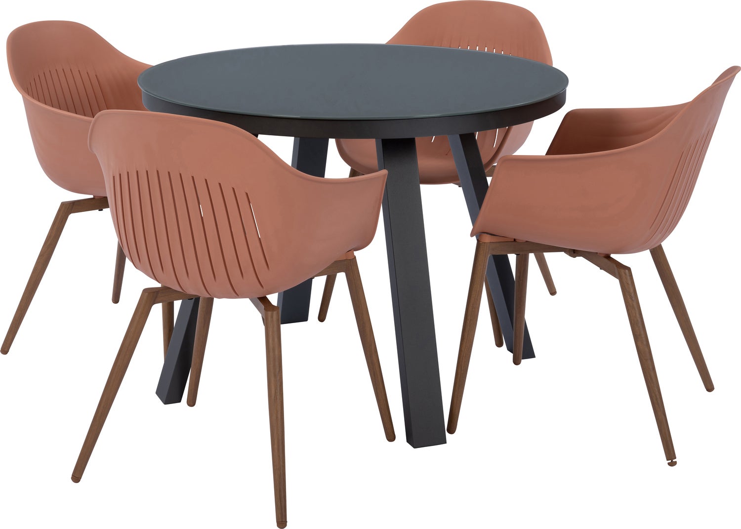 Intratuin eettafel Levi grijs D 100 H 76 cm