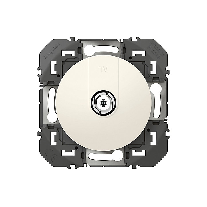 Prise TV type F Legrand Dooxie blanc carrée