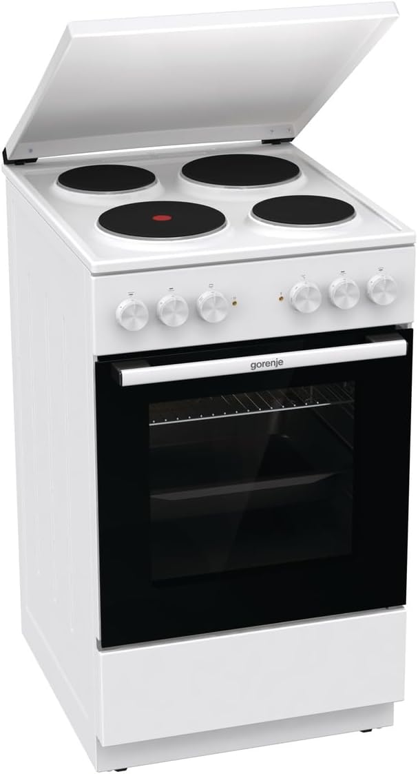 Gorenje GE5A23WH Standherd, 74 Liter, PerfectGrill, Pizza Mode 300°C, AquaClean, Made in Europe, weiß