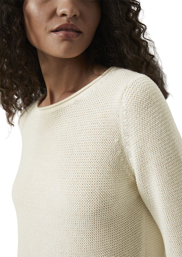 Marc O’Polo Pullover, longsleeve, roundneck White cotton