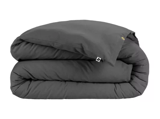 HEDDA - Housse de Couette 200x200cm Flanelle de Coton Coloris Orage