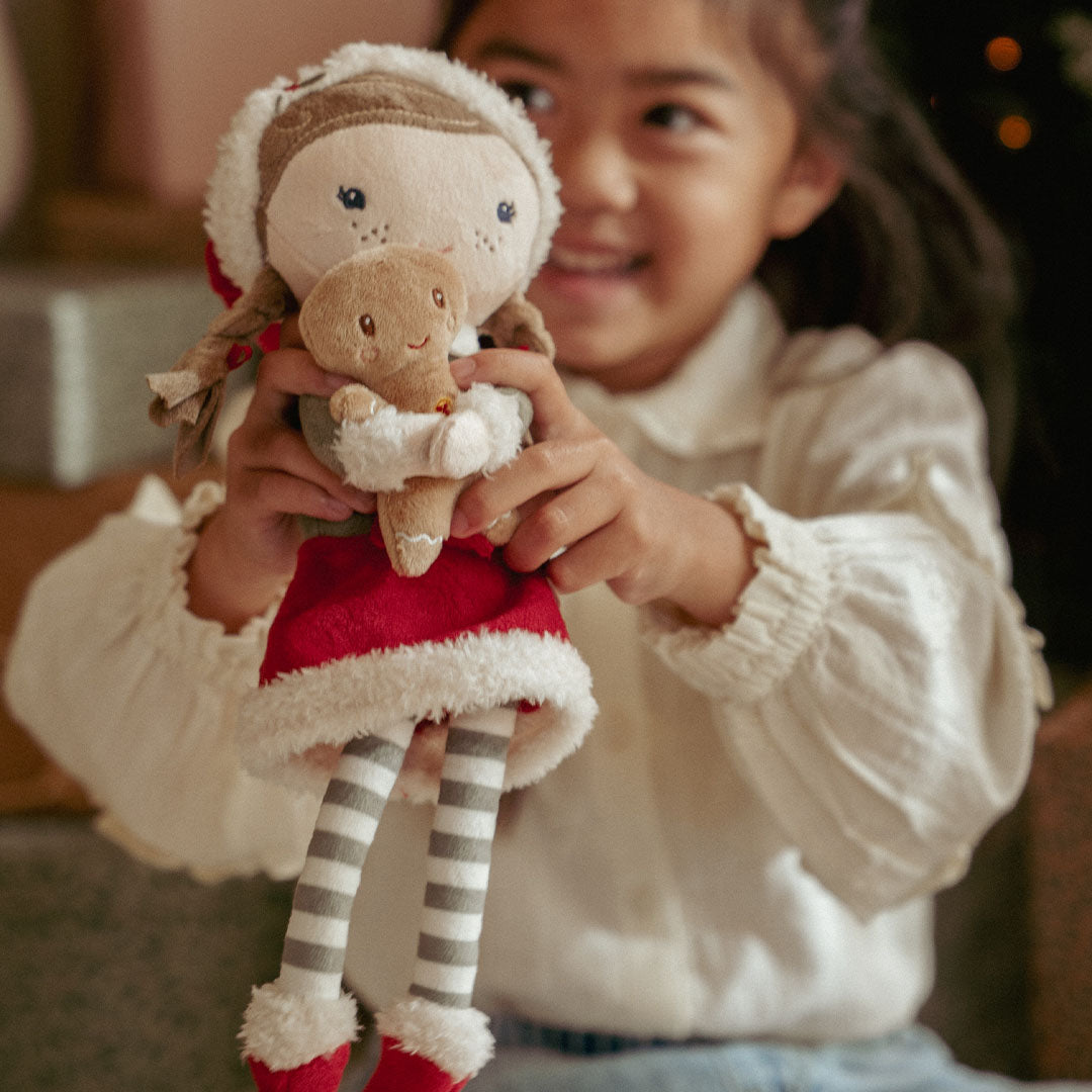 little dutch lappenpop rosa - kerst - 35 cm