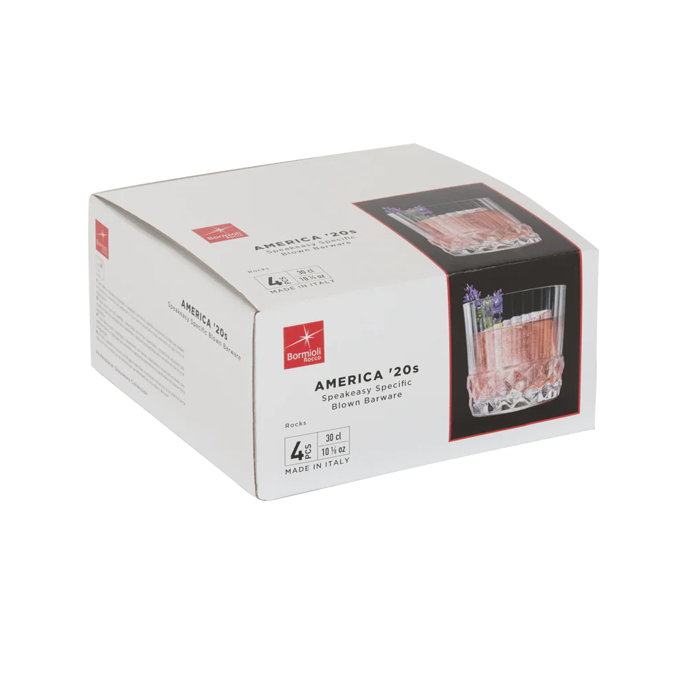 Boîte de 4 gobelets America forme basse 30 cl Bormioli Rocco