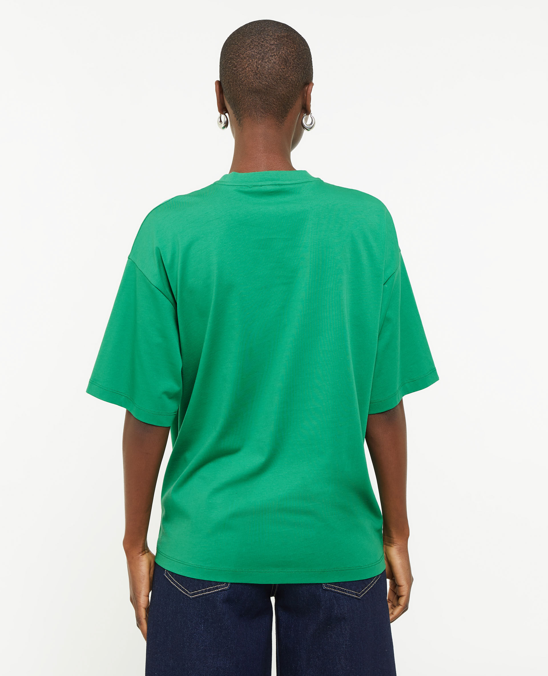 T-shirt oversize avec print - Vert olive