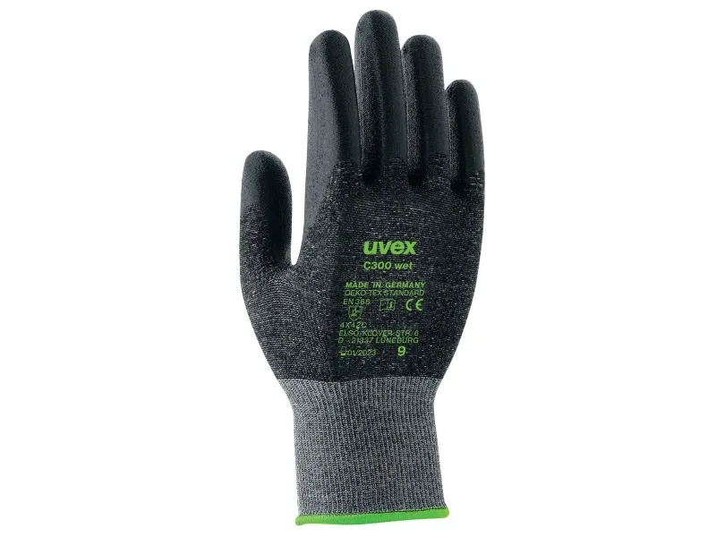 Uvex C300 wet, Sort, Grå, Voksen, Voksen, Unisex, 1 stk, Polyethylen, Viskose, Polyamid, Glasfiber
