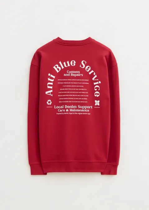 Sweater met print customs rood (ROO)