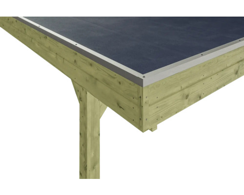 SKAN HOLZ Friesland enkele carport inclusief EPDM dakbedekking en H-paalankers, 314 x 708 cm, geïmpregneerd